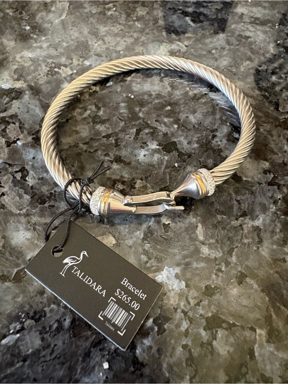 Ladies Silver-Tone Cable Bracelet
